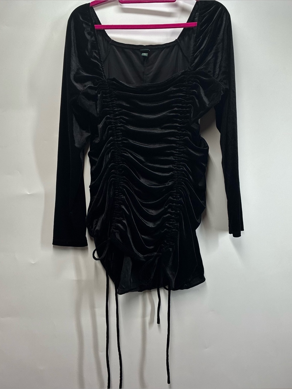 Wild Fable Plus Size XXL 2X Black Velvet Long Sleeve Mini Dress Witchy Halloween